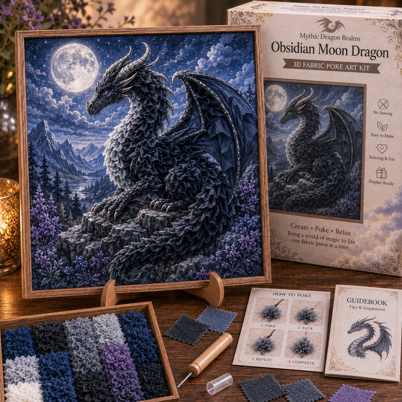 🐉✨ Mythic Dragon Realms 3D Fabric Poke Art Kit🔥
