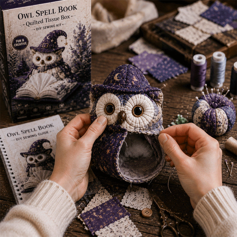🔥Last Day 60% OFF🦉Wise Owl Quilted Tissue Box DIY Sewing Kit