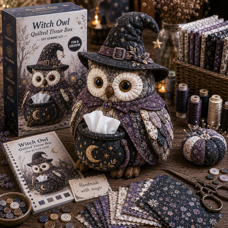 🔥Last Day 60% OFF🦉Wise Owl Quilted Tissue Box DIY Sewing Kit