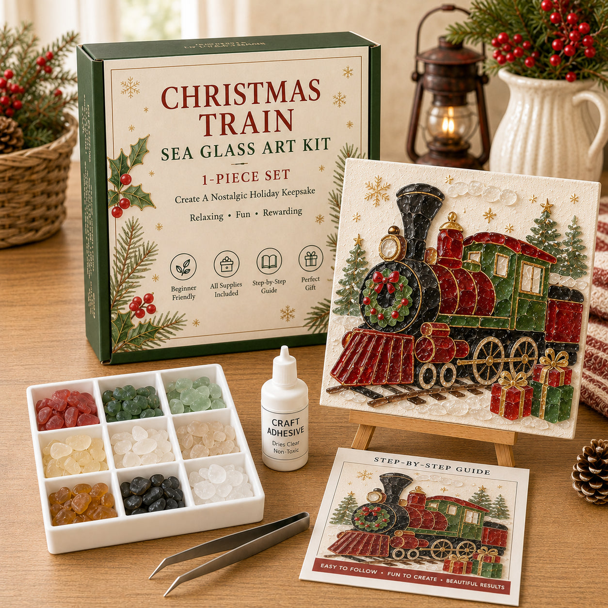 🎄 Christmas Sea Glass Art Kit