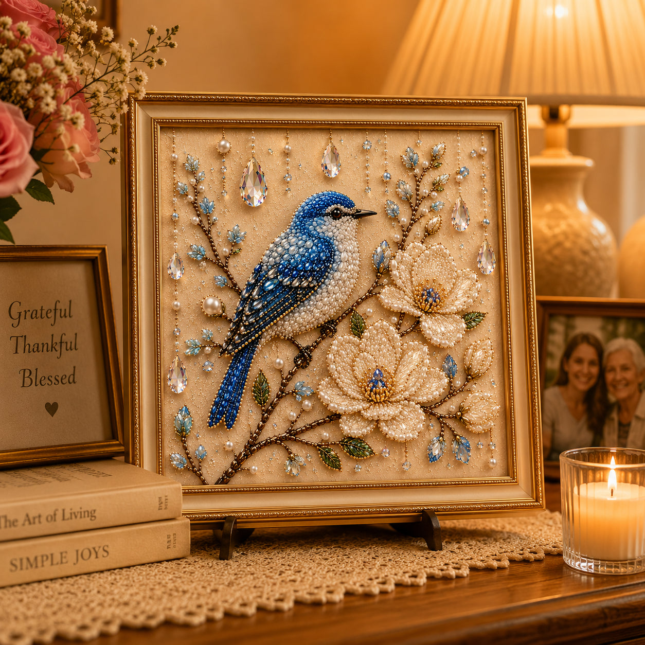 Luxury Bird Pearl Art DIY Kit for Elegant Home Decor, Relaxing Handcraft Projects and Gift‐Ready Wall Art