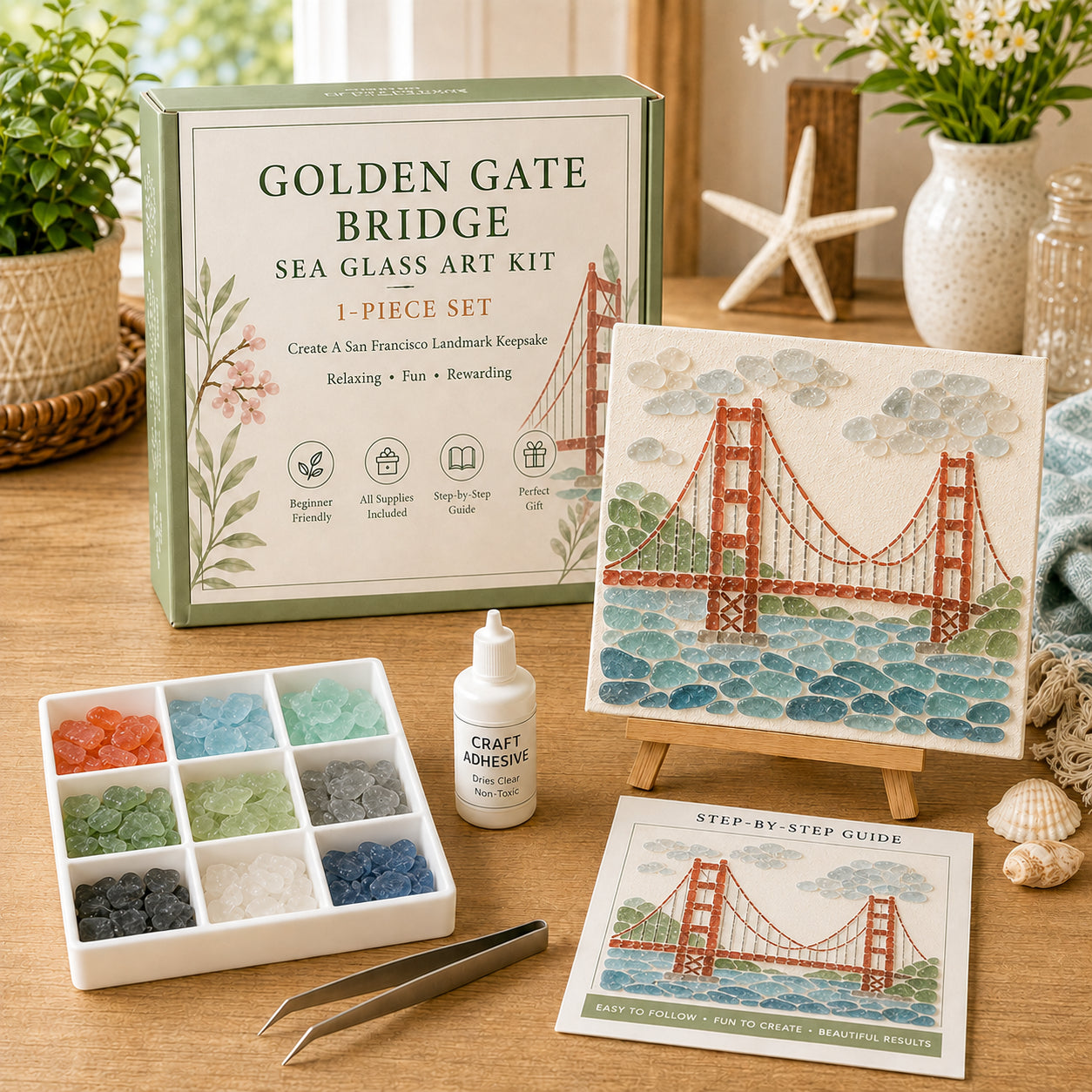 🌊 American Landmarks Sea Glass Art Kit