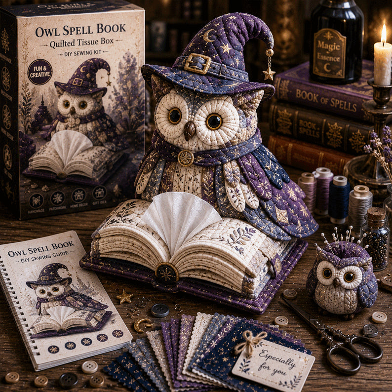 🔥Last Day 60% OFF🦉Wise Owl Quilted Tissue Box DIY Sewing Kit
