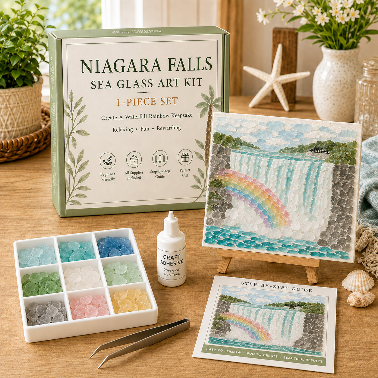 🌊 American Landmarks Sea Glass Art Kit
