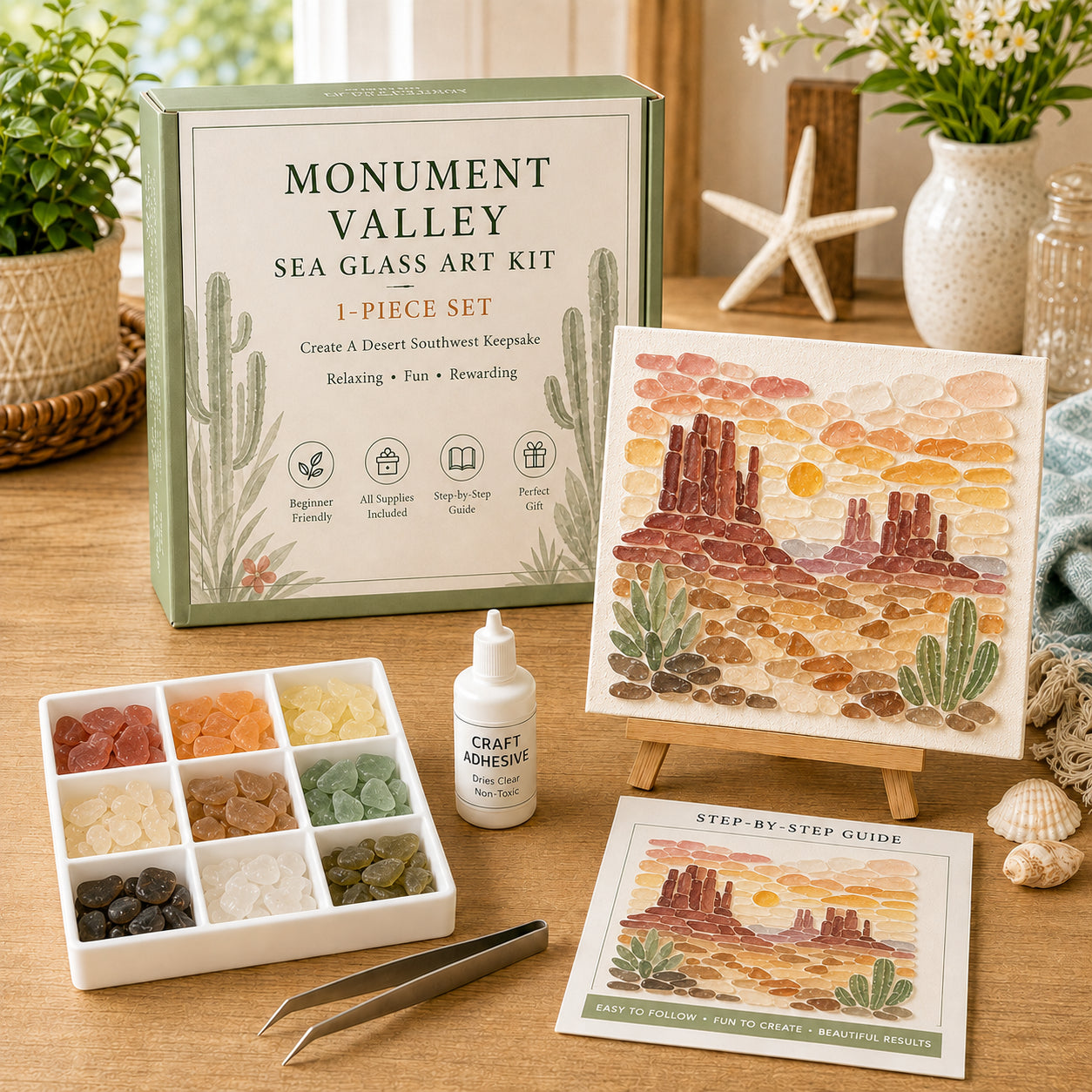 🌊 American Landmarks Sea Glass Art Kit
