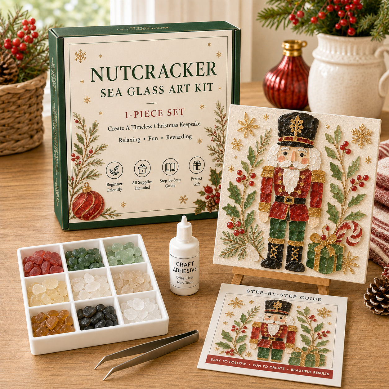 🎄 Christmas Sea Glass Art Kit