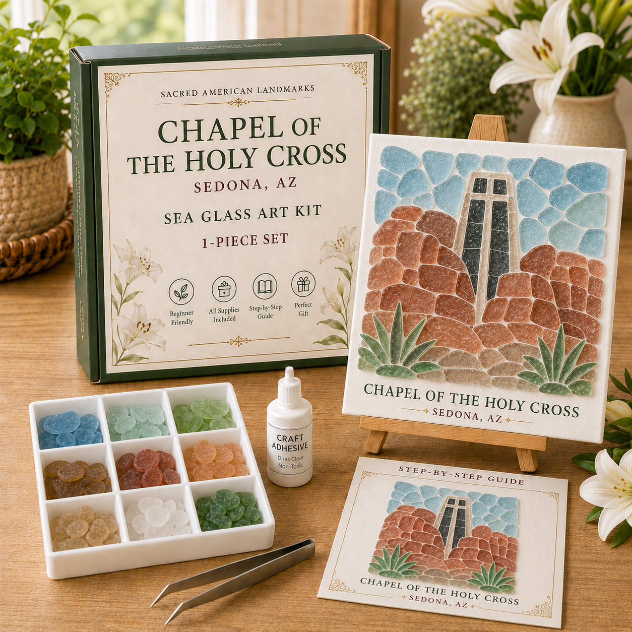 ⛪ Sacred American Landmarks Sea Glass Art Kit