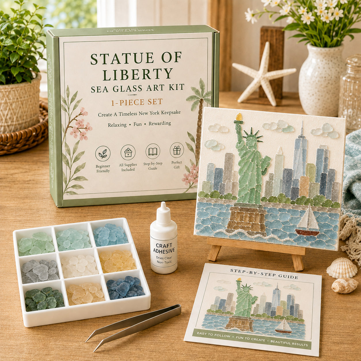 🌊 American Landmarks Sea Glass Art Kit