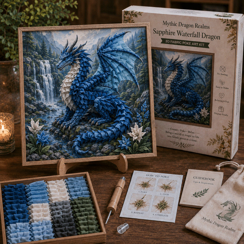 🐉✨ Mythic Dragon Realms 3D Fabric Poke Art Kit🔥
