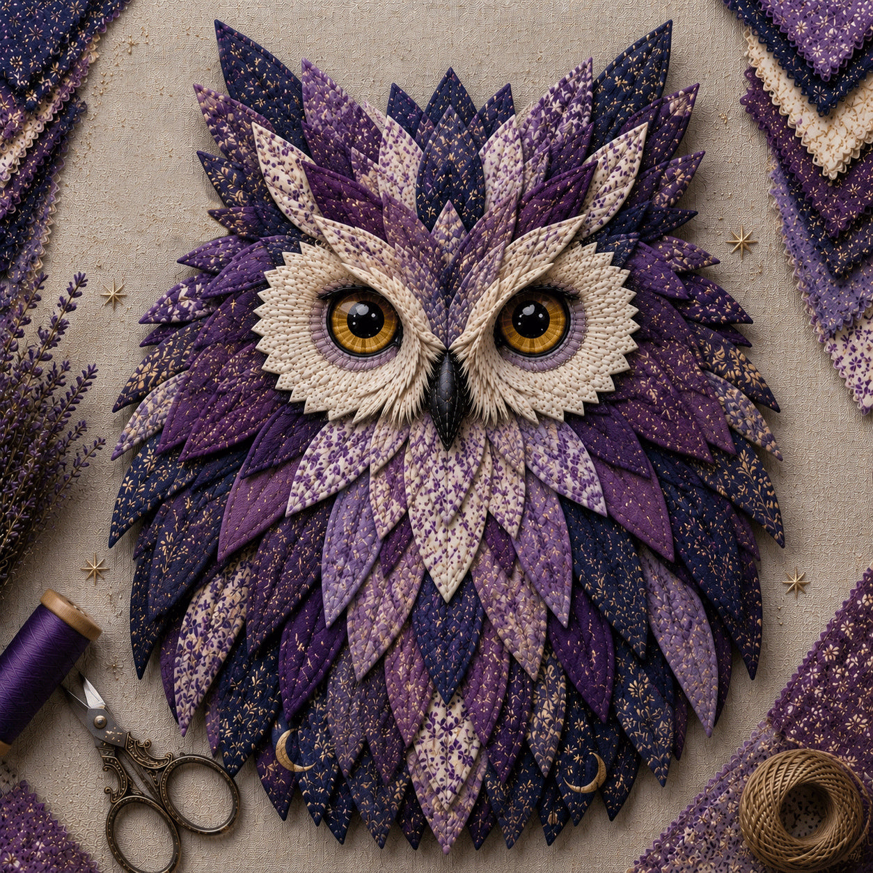 🔥Last Day 49% Off - 🦉 Layered Fabric Owl Wall Art Diy Kit
