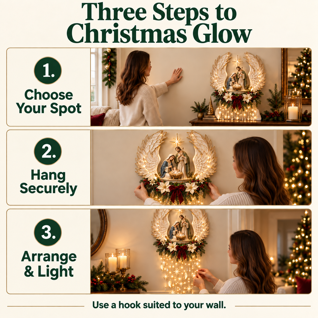 🔥Last Day 70% OFF✝️✨ Angel’s Embrace Nativity Wall Light – A Meaningful Christmas Glow🎄
