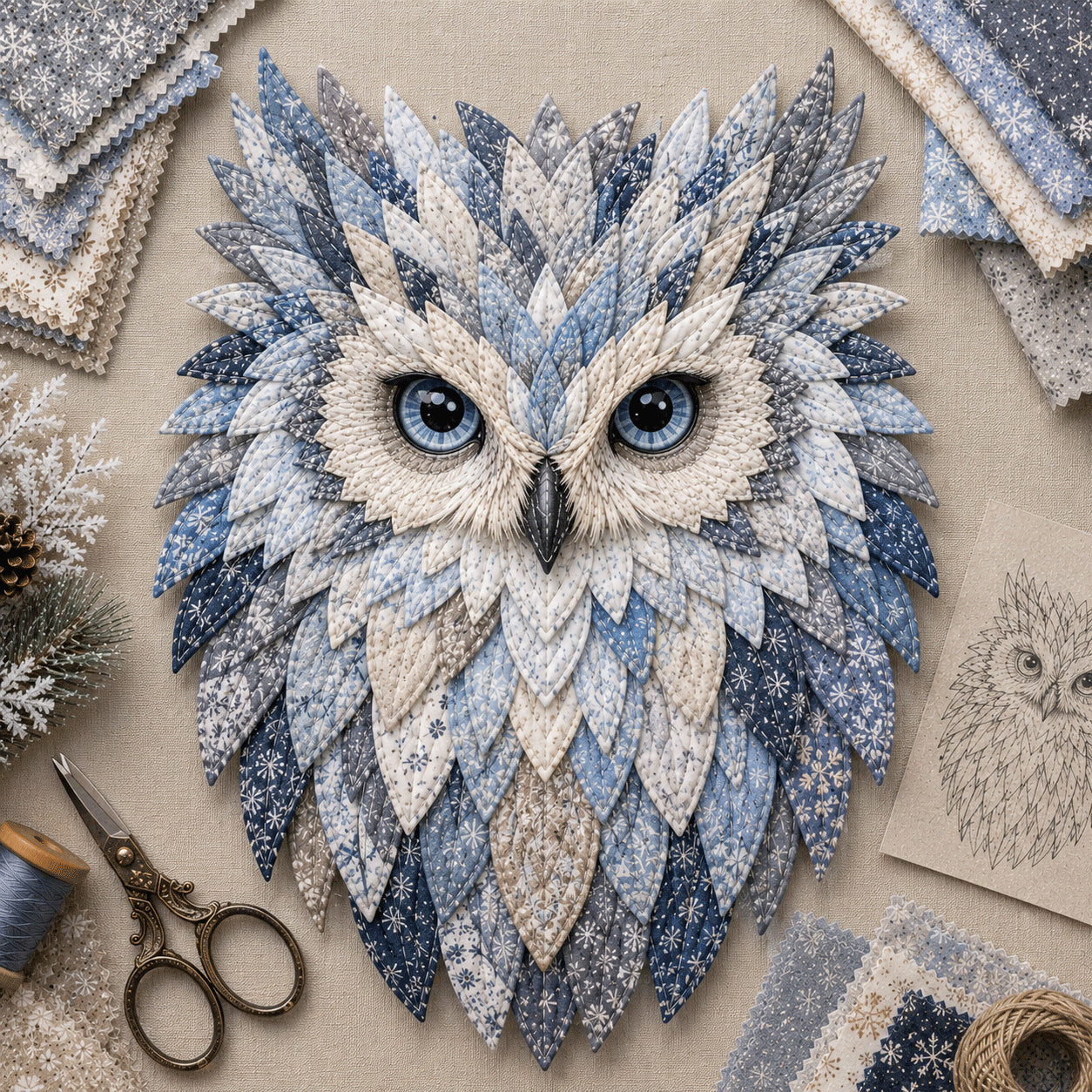 🔥Last Day 49% Off - 🦉 Layered Fabric Owl Wall Art Diy Kit