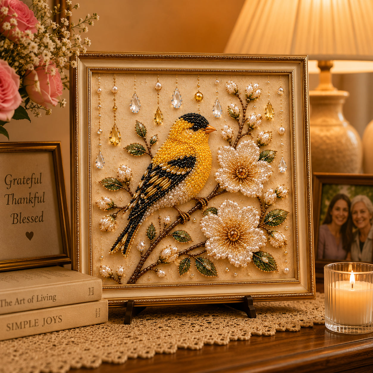 Luxury Bird Pearl Art DIY Kit for Elegant Home Decor, Relaxing Handcraft Projects and Gift‐Ready Wall Art