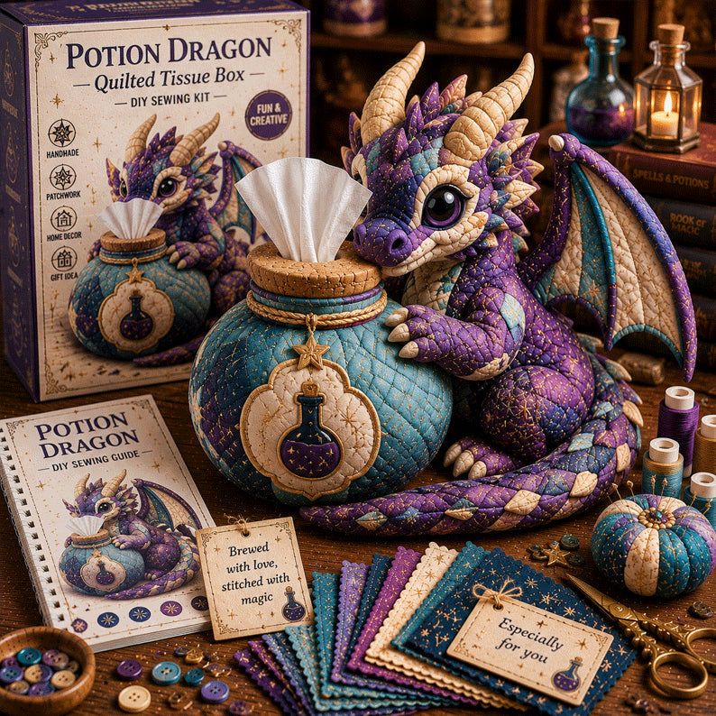 🔥Last Day 60% OFF🐉✨ Dragon Keepers Collection – Quilted DIY Tissue Box Sewing Kit