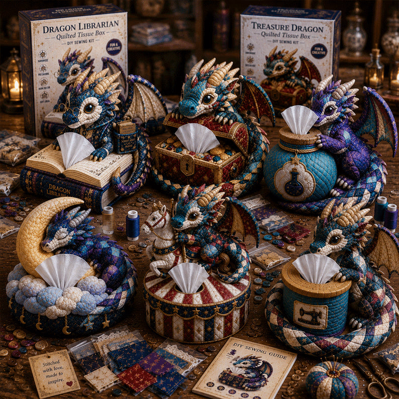 🔥Last Day 60% OFF🐉✨ Dragon Keepers Collection – Quilted DIY Tissue Box Sewing Kit
