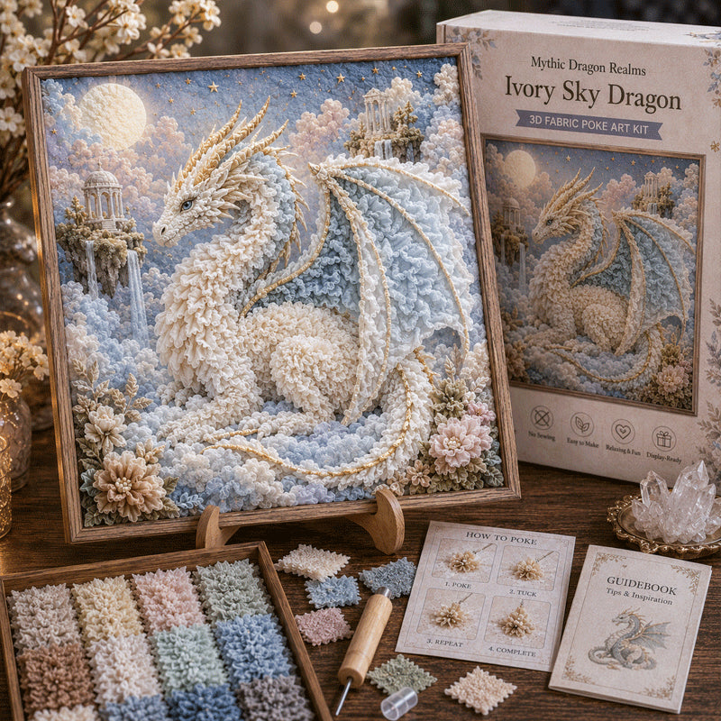 🐉✨ Mythic Dragon Realms 3D Fabric Poke Art Kit🔥
